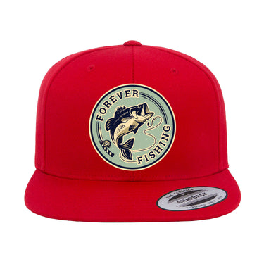 Forever Fishing Embroidered Flat Bill Cap